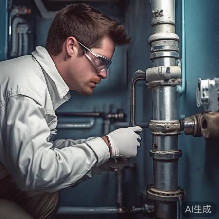 检查管道连接，拧紧或更换螺丝