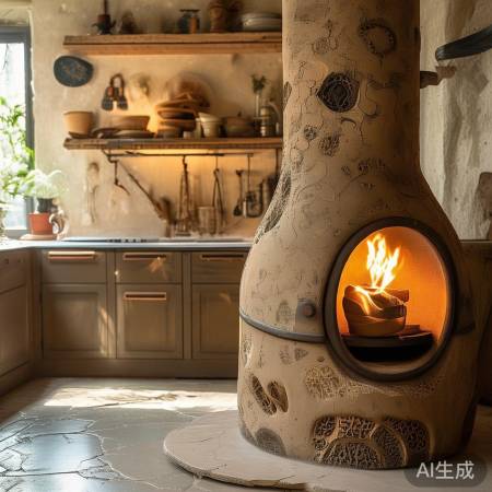 泥工灶台风格多样，选自然风