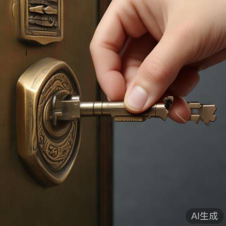 钥匙插入,旋转解锁