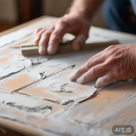 打磨门面，顺纹刷漆