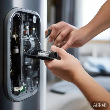 卸旧电池：手取或拧螺丝