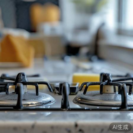 炉头清洁步骤：顺着纹理刷洗