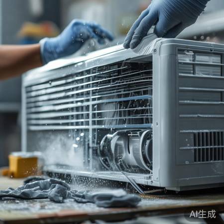 空调清洁,湿布擦拭