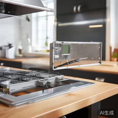 拆油烟机外壳，螺丝藏盖下