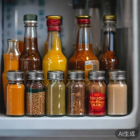 冰箱门放调料瓶