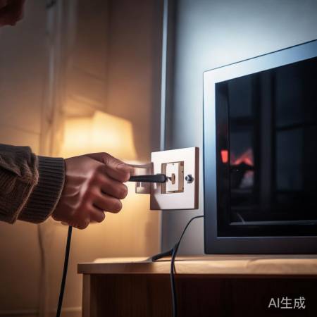 连接电源，电视开机