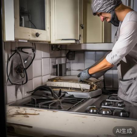 拆卸燃气灶,注意通风安全