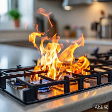 燃气灶旁勿放易燃物