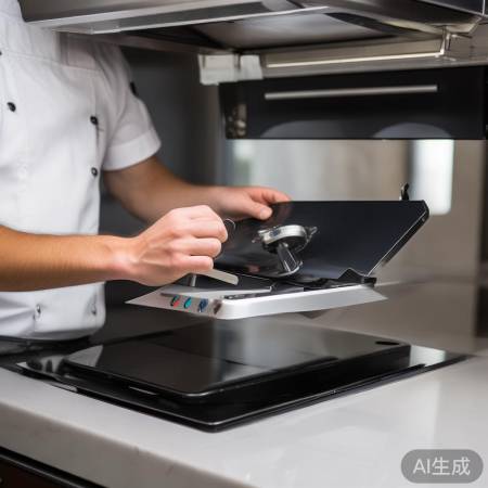 “稳手取下油烟机前板”