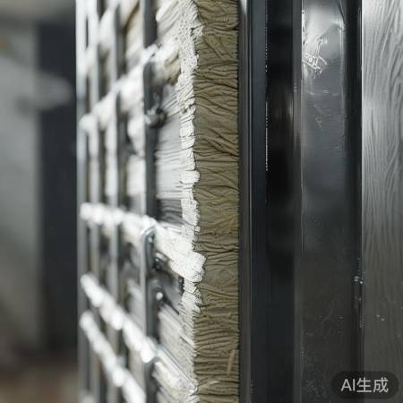 防盗门：多层钢板，保温填充