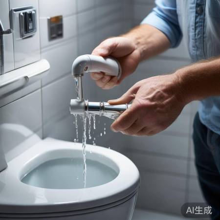 冲洗喷头，测试马桶