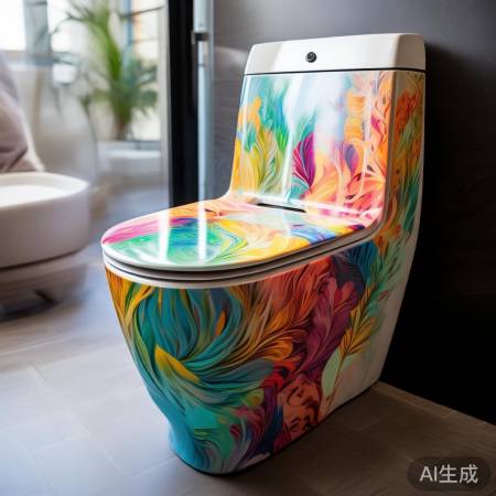 智能马桶彩色绘画，融合设计与美